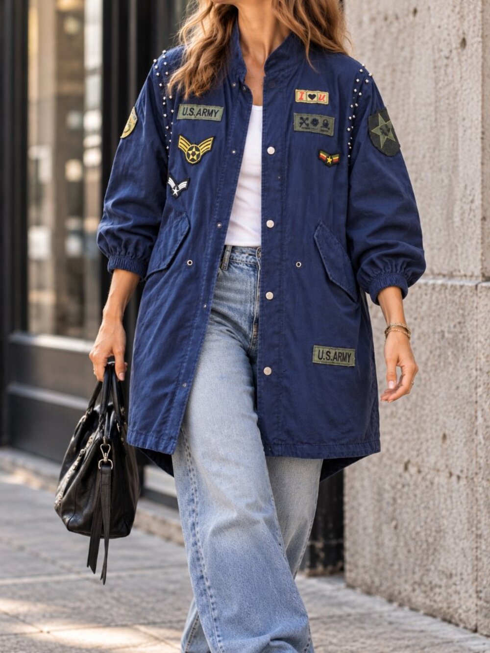 Nissi Style Studded Military Jacket MEDIUM